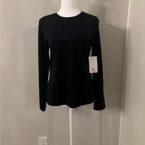 Love Charm Black Long-Sleeve Crewneck Top